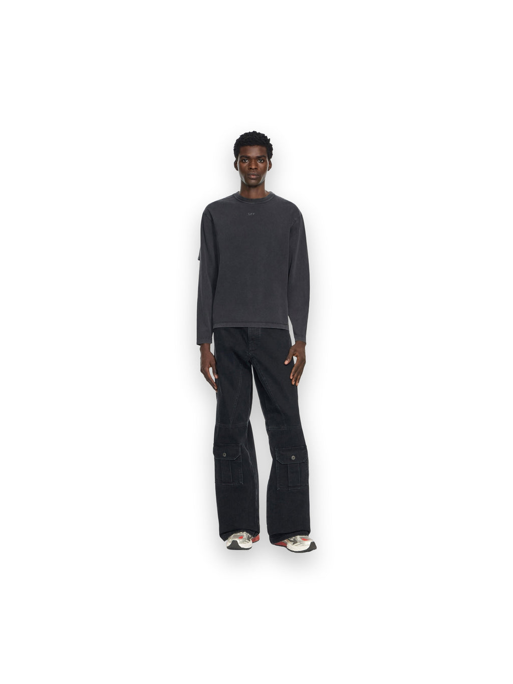 OFF-WHITE HALF ARROW CARGO JEANS STONE RAW BLACK