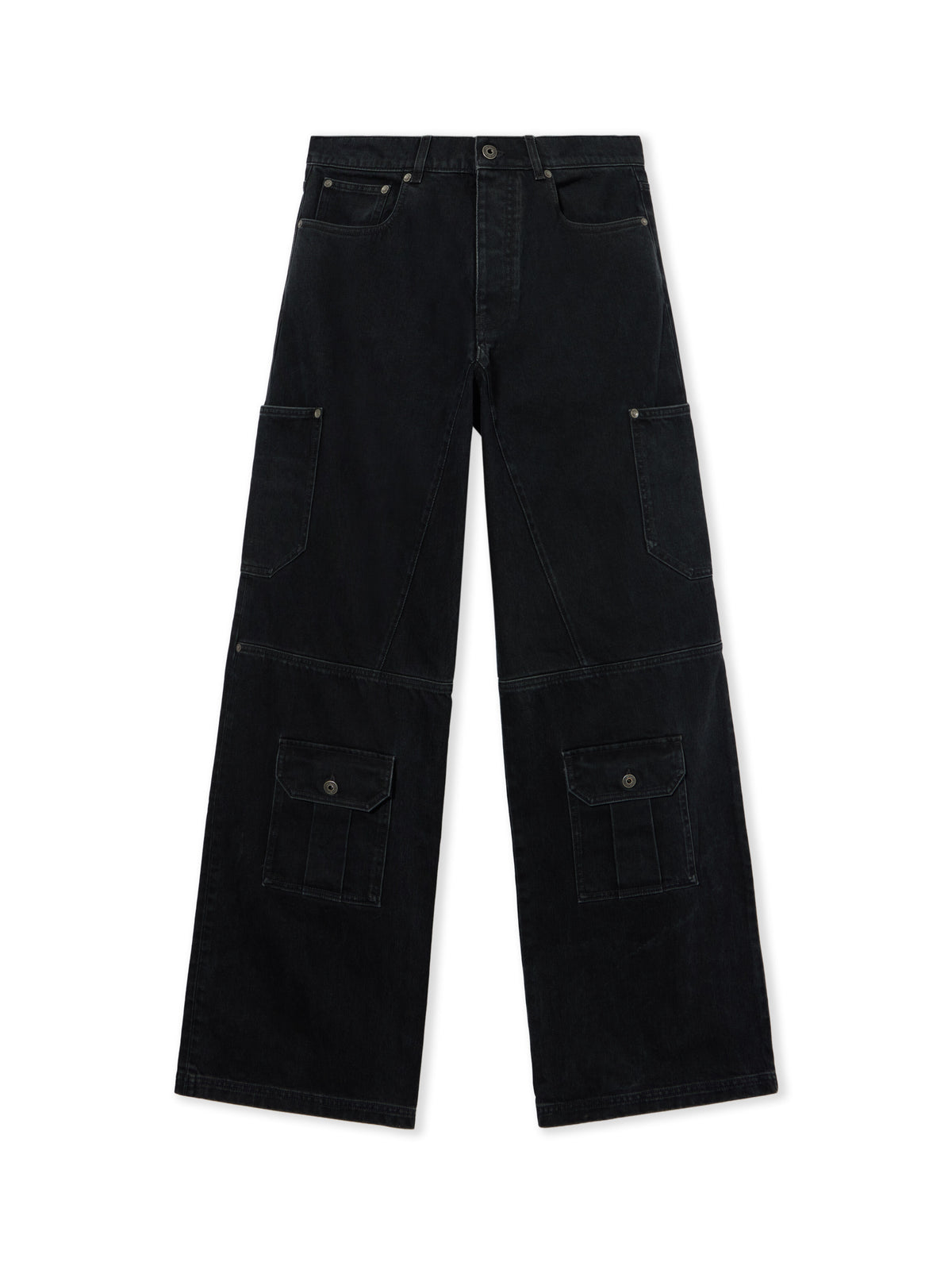 OFF-WHITE HALF ARROW CARGO JEANS STONE RAW BLACK — vista 2