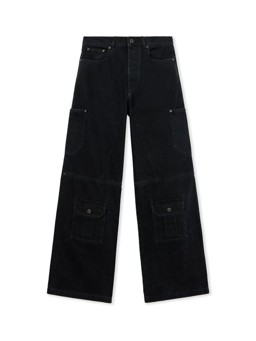 OFF-WHITE HALF ARROW CARGO JEANS STONE RAW BLACK — vista 2