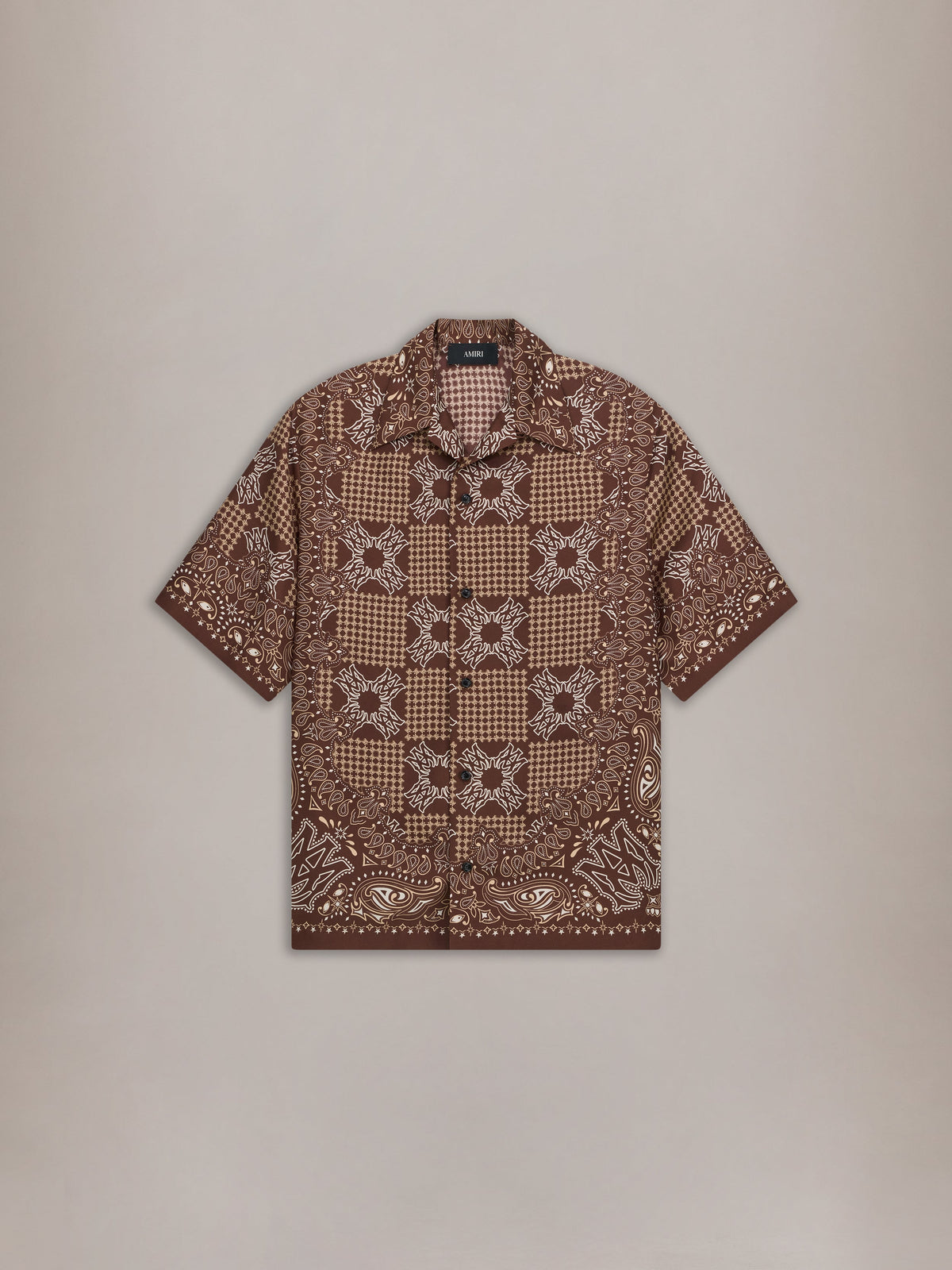 AMIRI MA CHECK CAMP SHIRT TOBACCO