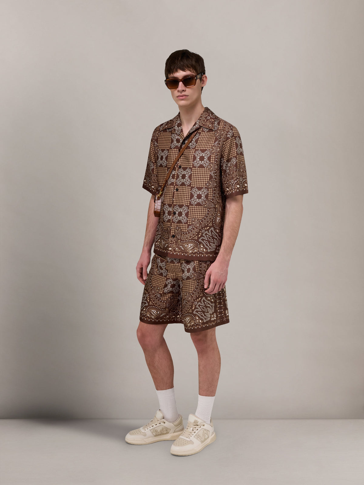 AMIRI MA CHECK CAMP SHIRT TOBACCO — vista 3