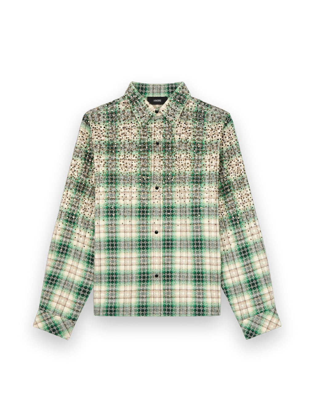 AMIRI CRYSTAL OVERSIZED WESTERN FLANNEL DEEP OLIVE