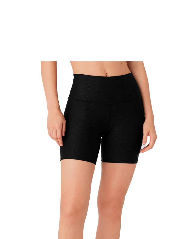 5" AIRLIFT HIGH-WAIST LEOPARD DEBOSSED BIKER SHORT BLACK ALO The Hype Company
