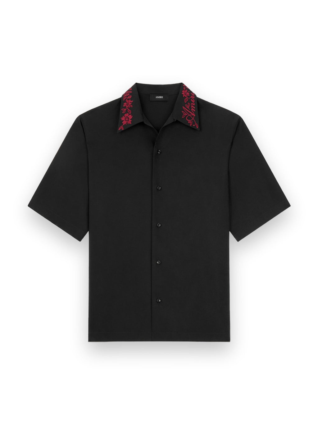 AMIRI REGULAR FIT FLORAL COLLAR SHIRT BLACK