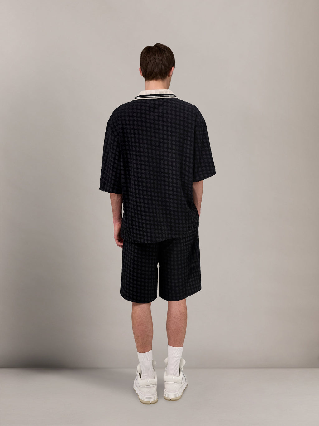 AMIRI MA QUAD ZIP TOWELING POLO BLACK — vista 4