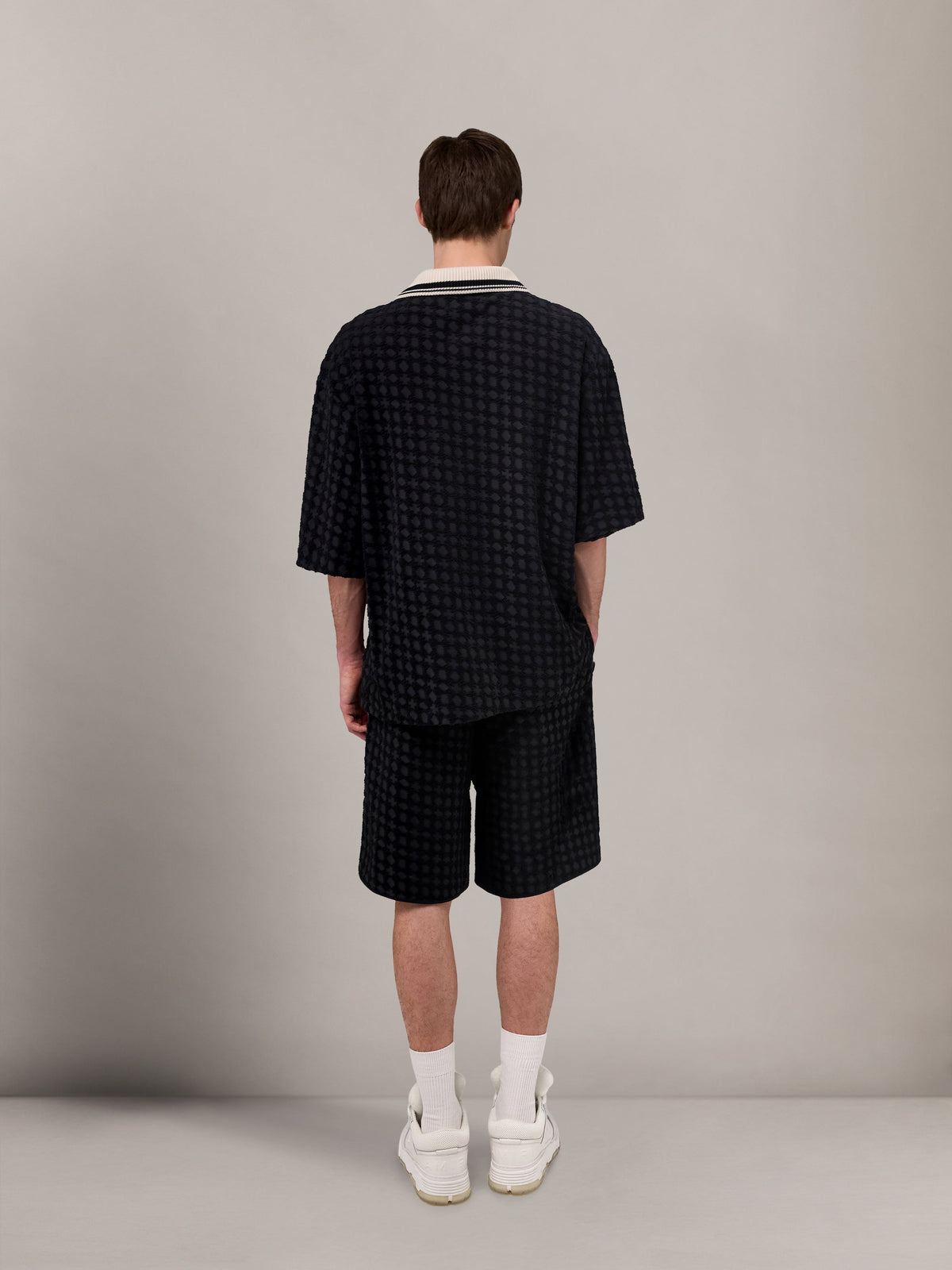 AMIRI MA QUAD ZIP TOWELING POLO BLACK — vista 4