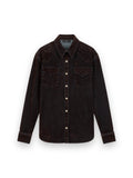 AMIRI FLOCK LONG SLEEVE DENIM SHIRT HUSK