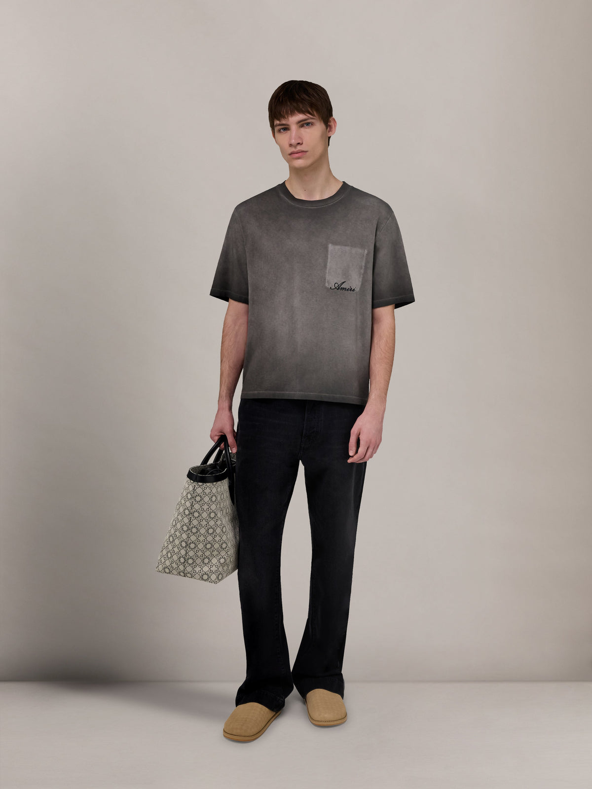 AMIRI FADED POCKET BOX TEE BLACK — vista 2