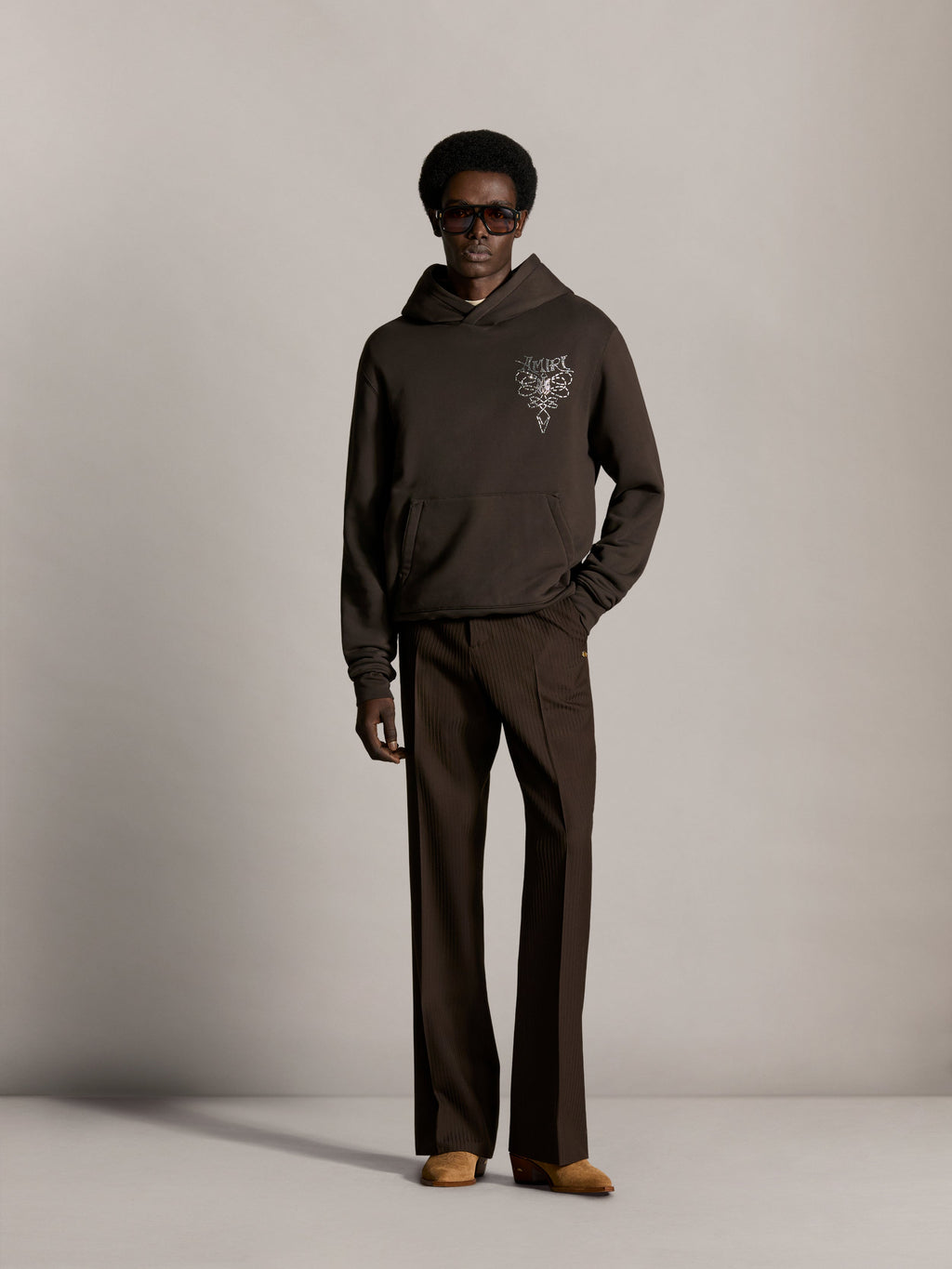 AMIRI LASSO CRYSTAL HOODIE HUSK — vista 2