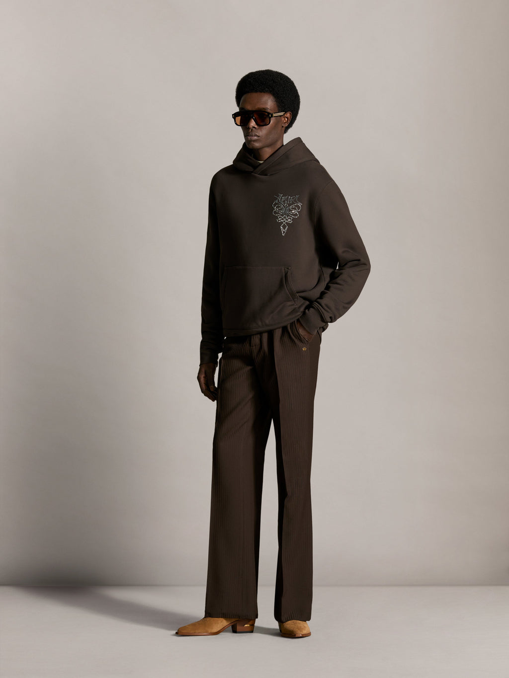 AMIRI LASSO CRYSTAL HOODIE HUSK — vista 3