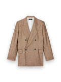 AMIRI DOUBLE BREASTED NOTCH LAPEL LUREX JKT COFFEE