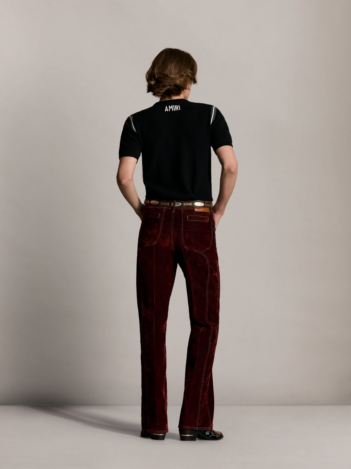 AMIRI VINTAGE CUT FLOCK DENIM JEAN BRICK — vista 4