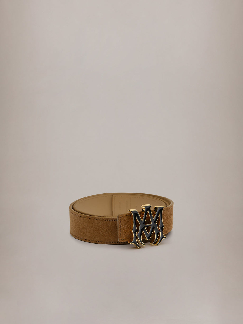 AMIRI MA SUEDE 4CM BELT COGNAC GOLD — vista 2