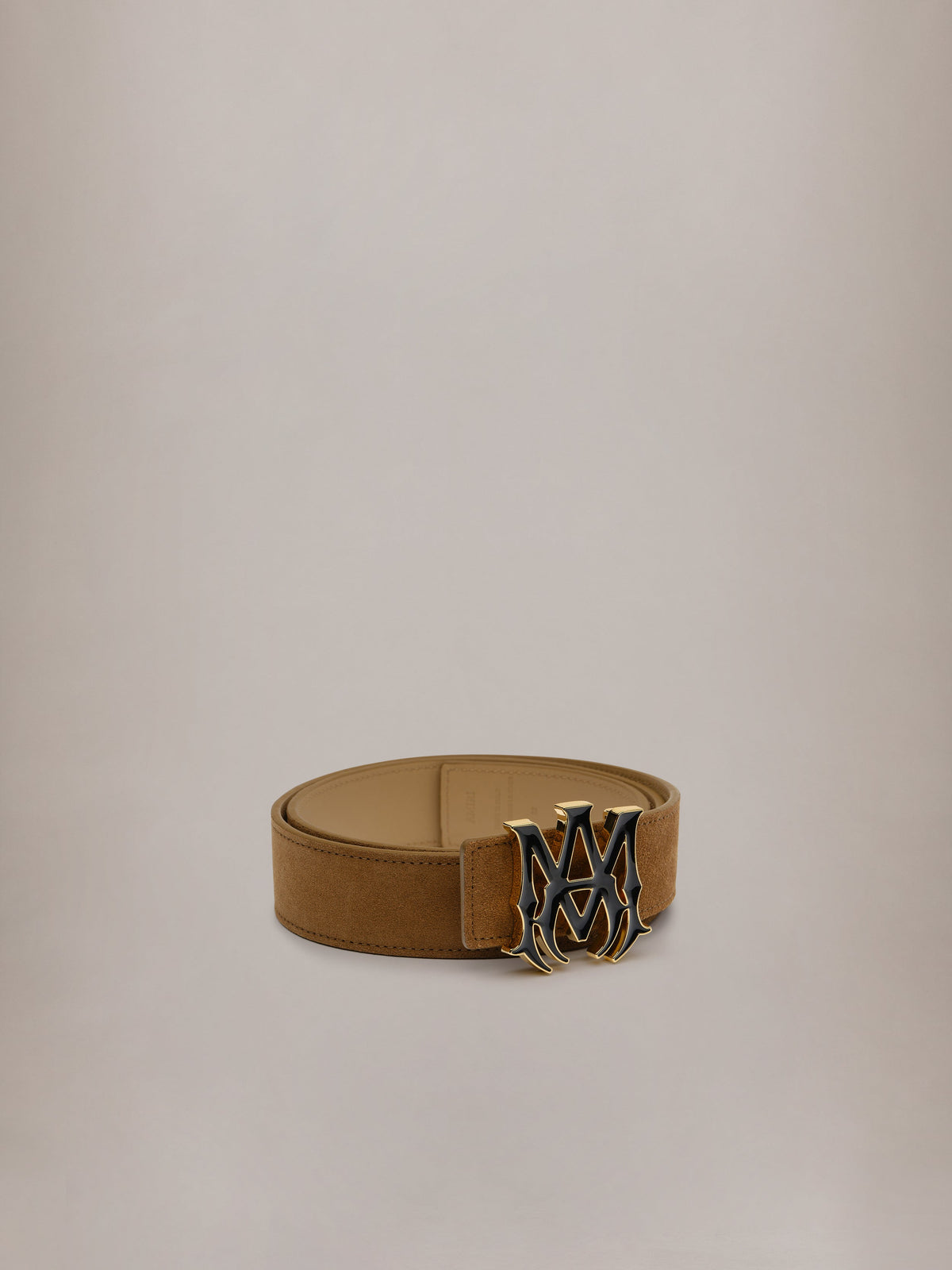 AMIRI MA SUEDE 4CM BELT COGNAC GOLD — vista 2