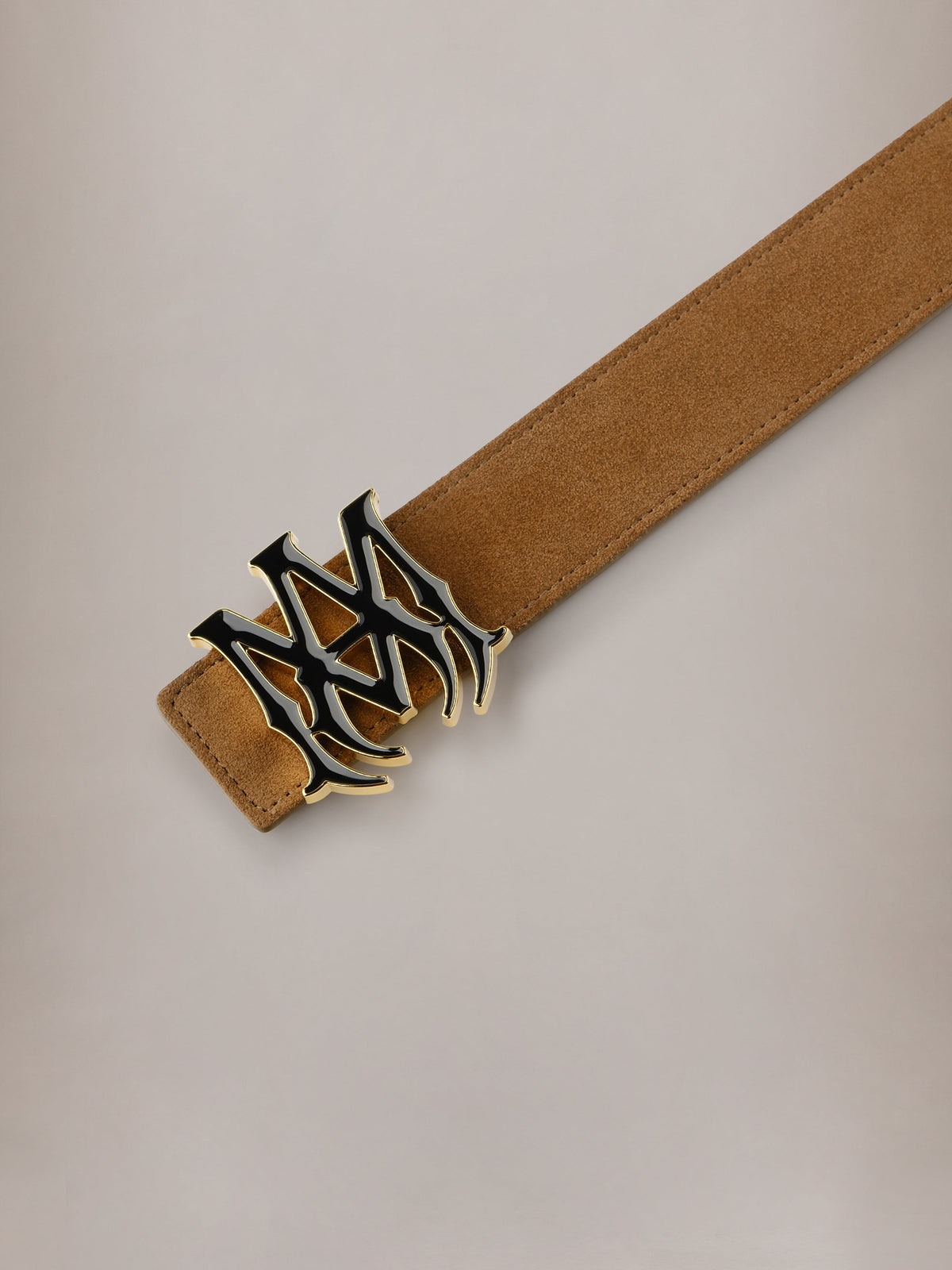 AMIRI MA SUEDE 4CM BELT COGNAC GOLD — vista 3
