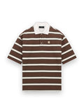 AMIRI MA STRIPED OVERSIZED POLO TOBACCO