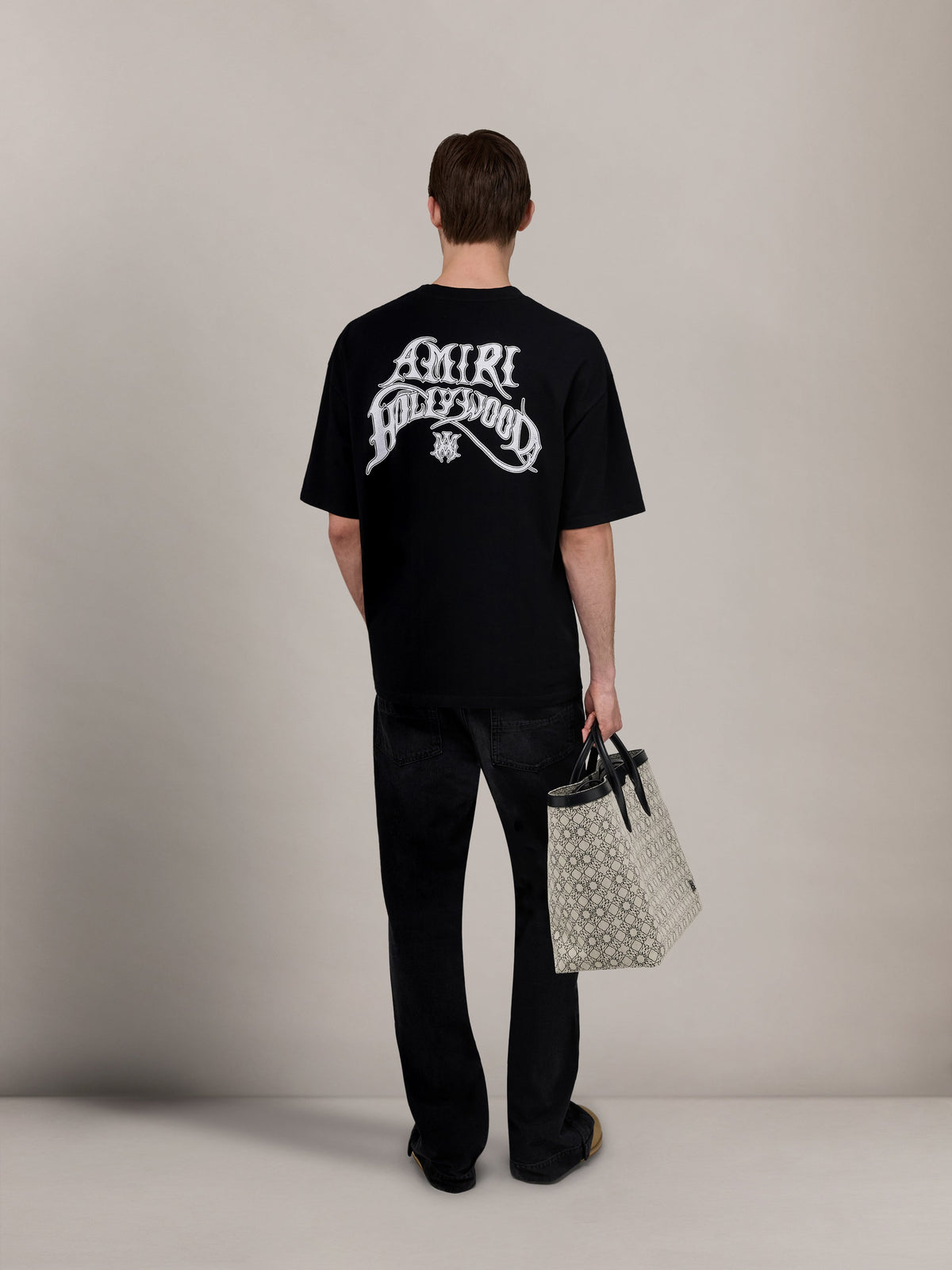 AMIRI HOLLYWOOD LIGHTWEIGHT JERSEY SKATE TEE BLACK — vista 4
