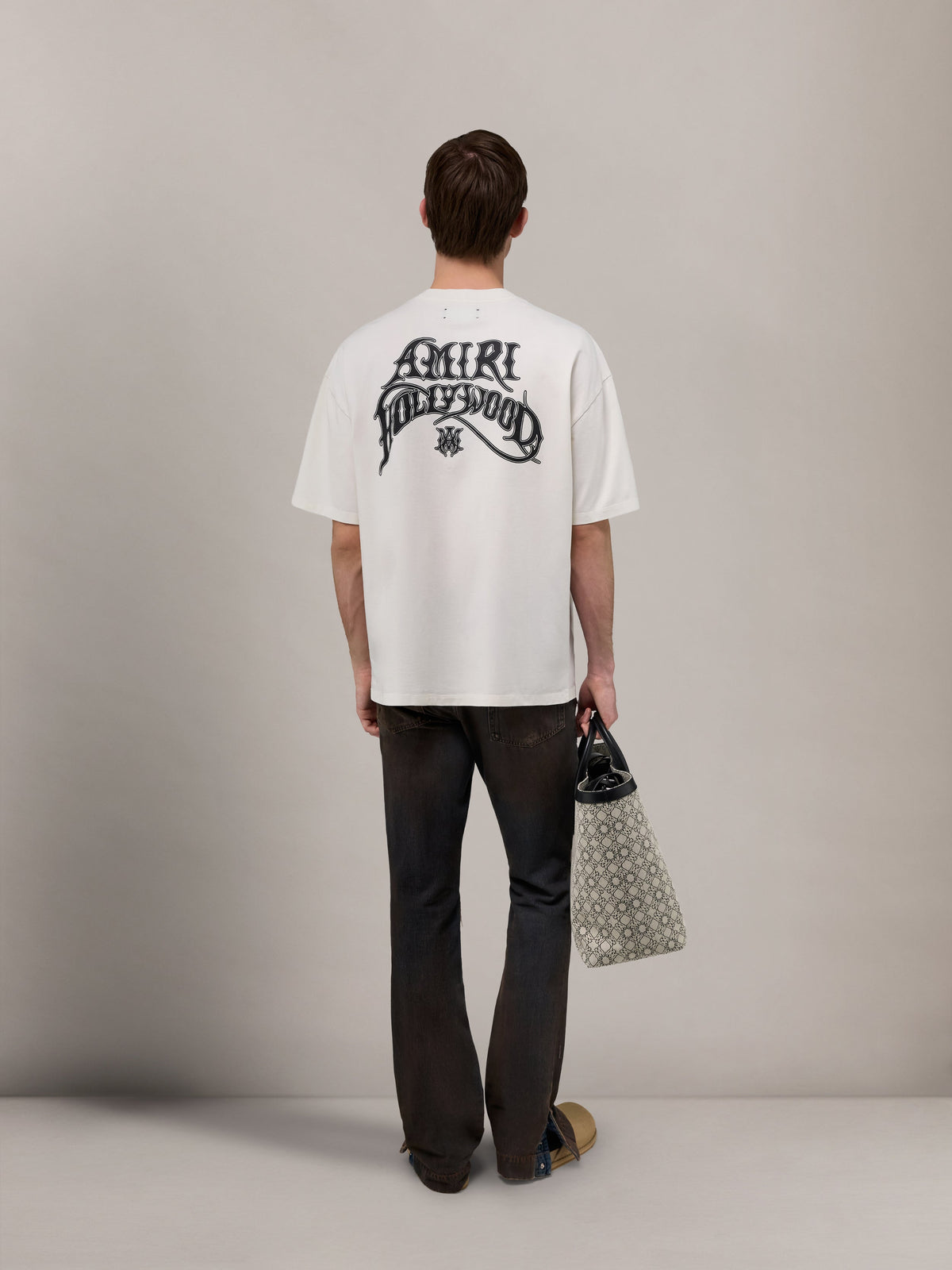 AMIRI HOLLYWOOD LIGHTWEIGHT JERSEY SKATE TEE IVORY — vista 4