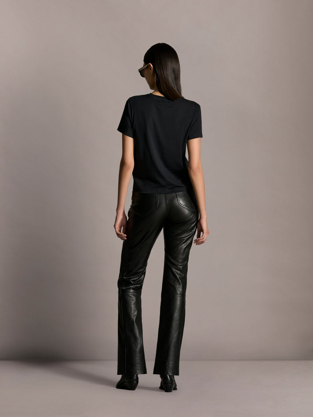AMIRI VINTAGE CUT LEATHER PANT BLACK — vista 4