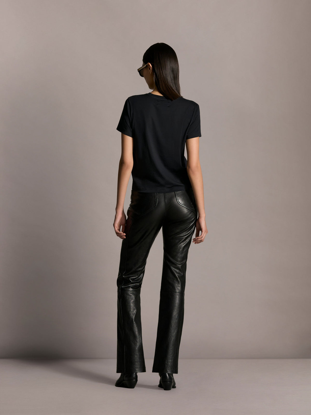 AMIRI VINTAGE CUT LEATHER PANT BLACK — vista 4
