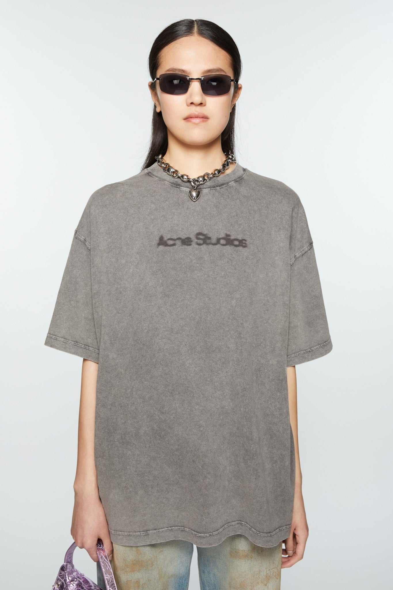 ACNE STUDIOS BLURRED LOGO T-SHIRT GREY