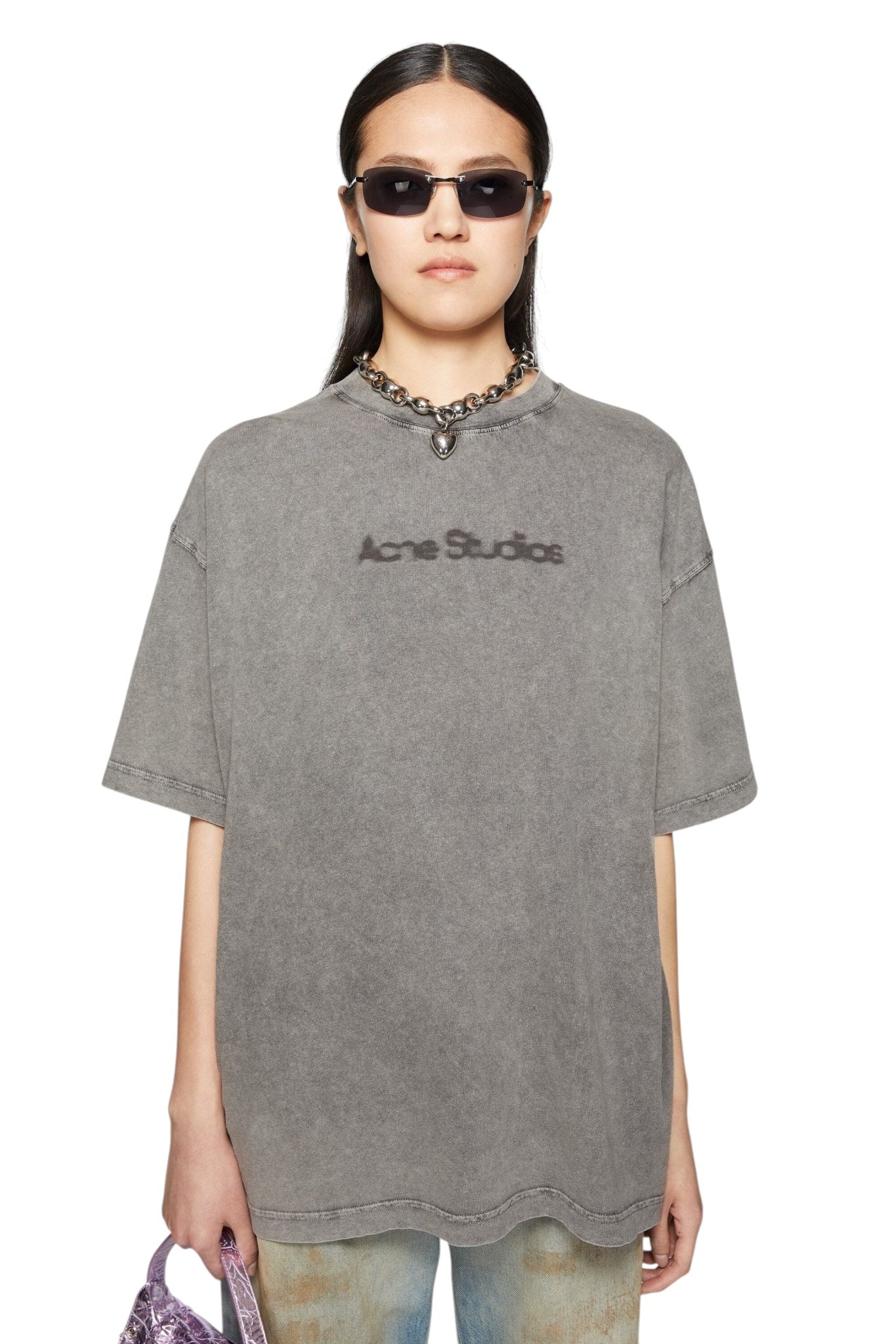 ACNE STUDIOS BLURRED LOGO T-SHIRT GREY