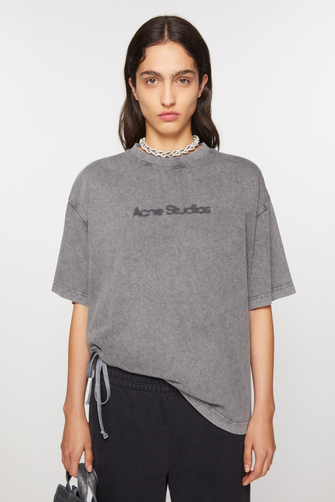 ACNE STUDIOS BLURRED LOGO T-SHIRT GREY