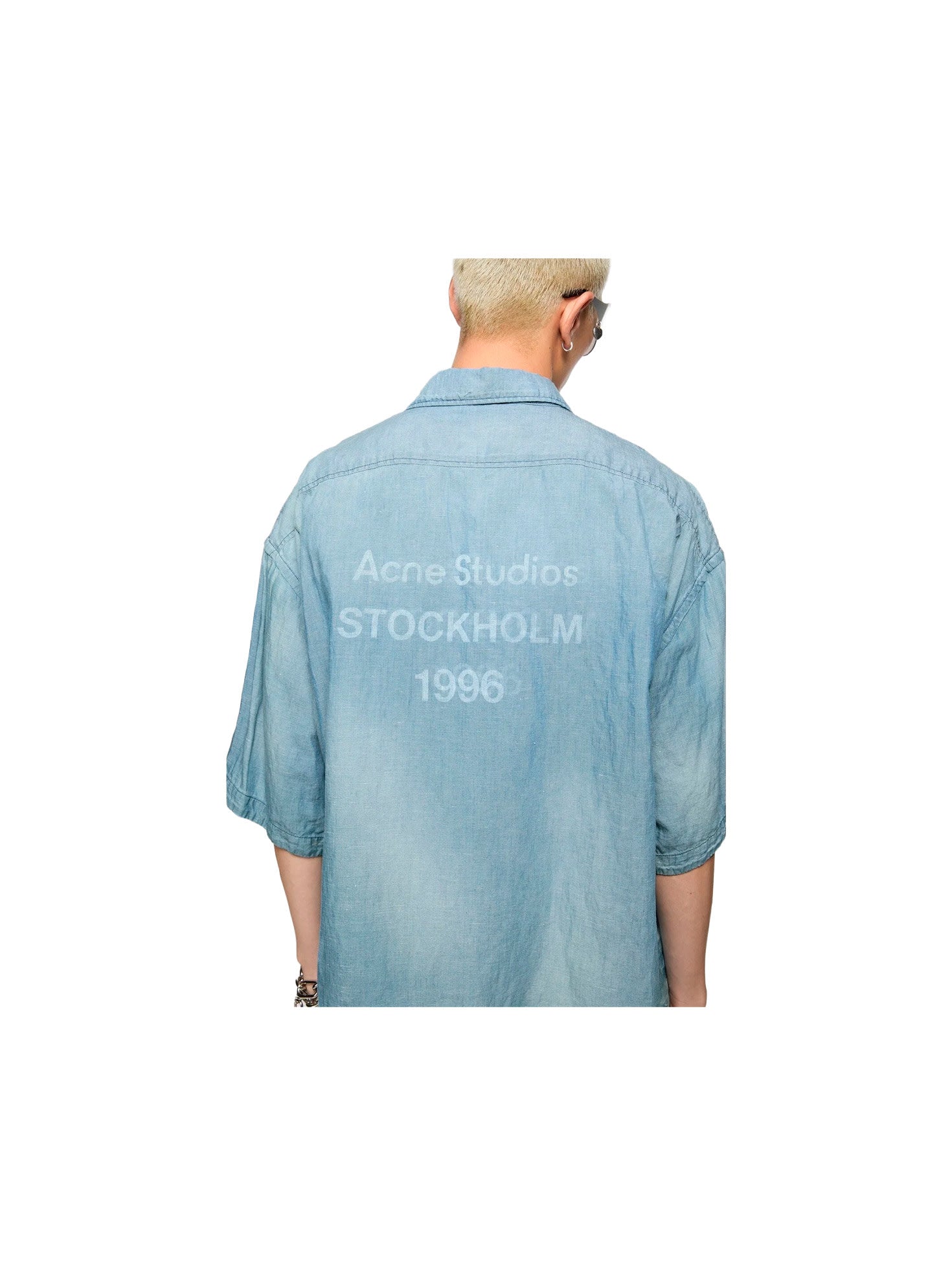 ACNE STUDIOS BUTTON UP SHIRT LOGO STAMP