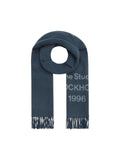 ACNE STUDIOS FADED INDIGO WIDE WOOL SCARF