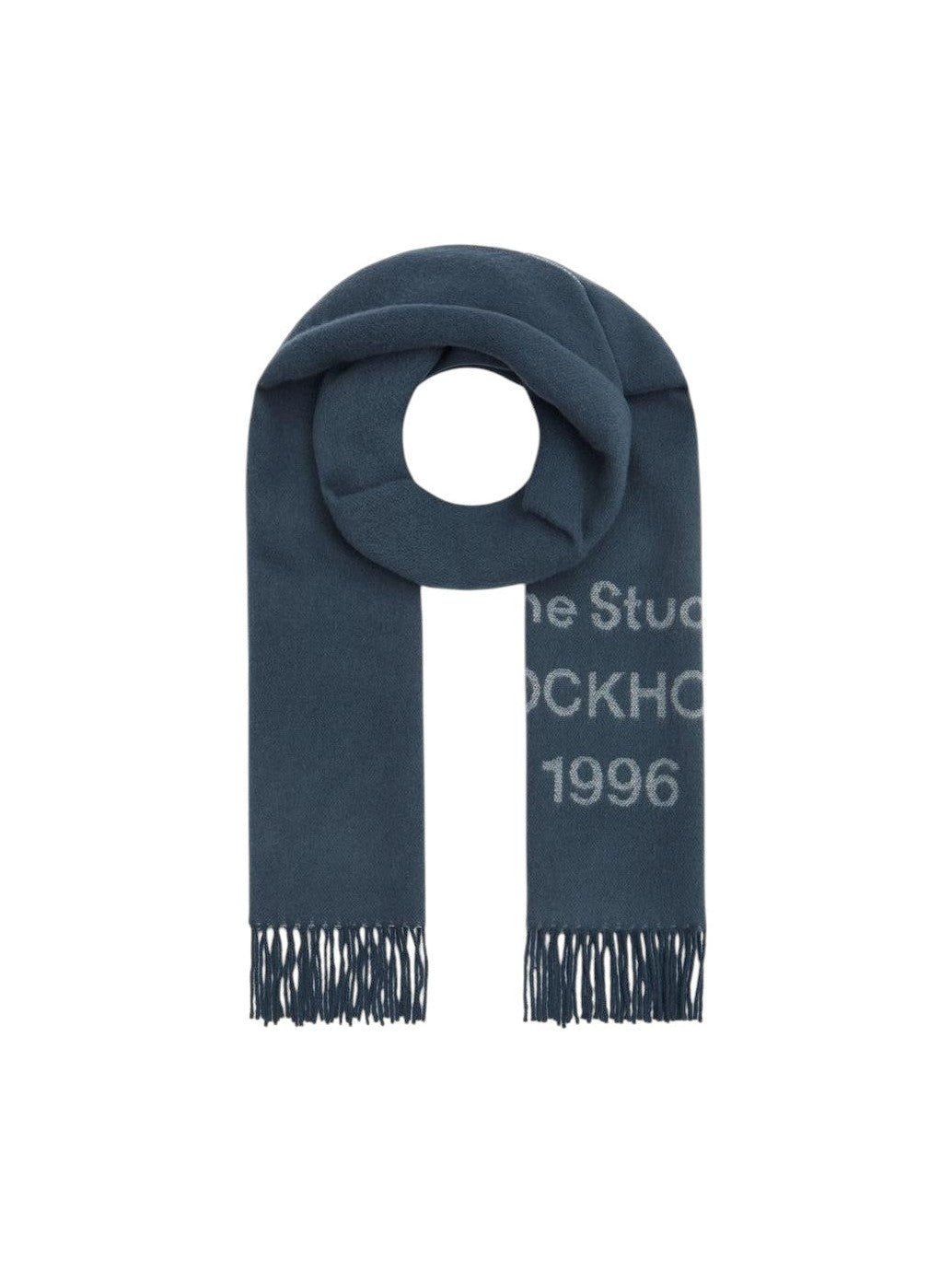 ACNE STUDIOS FADED INDIGO WIDE WOOL SCARF