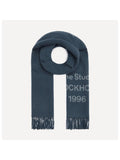 ACNE STUDIOS FADED INDIGO WIDE WOOL SCARF