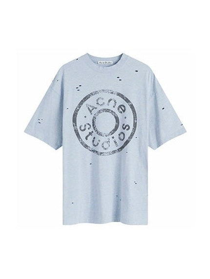 ACNE STUDIOS LOGO BLUE MELANGE T SHIRT ACNE STUDIOS The Hype Company