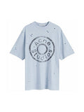 ACNE STUDIOS LOGO BLUE MELANGE T SHIRT ACNE STUDIOS The Hype Company