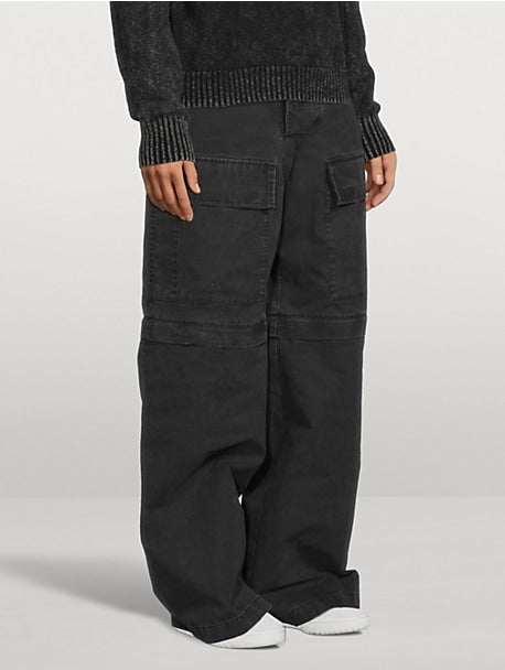 ACNE STUDIOS RIPSTOP CONVERTIBLE CARGO PANTS BLACK