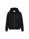 AMI PARIS BLACK COTTON AMI DE COEUR ZIPPED HOODIE