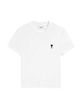 AMI PARIS EMBROIDERED BLACK MINI LOGO WHITE T SHIRT AMI PARIS The Hype Company