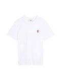 AMI PARIS EMBROIDERED RED MINI LOGO WHITE T SHIRT AMI PARIS The Hype Company