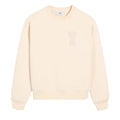AMI PARIS PATCH HEART NUDE CREWNECK WHITE CREAM