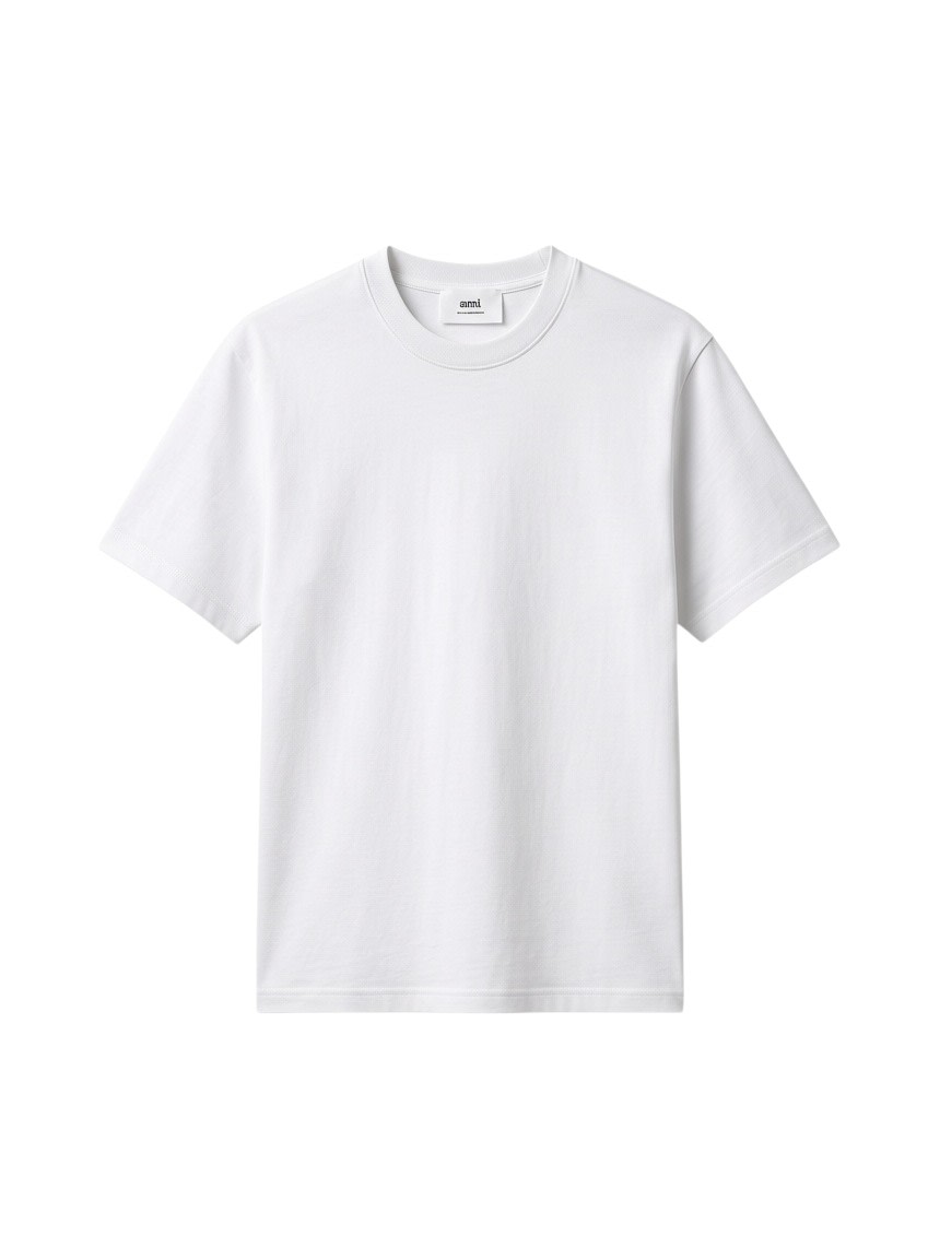 AMI PARIS WHITE ORGANIC COTTON T-SHIRT