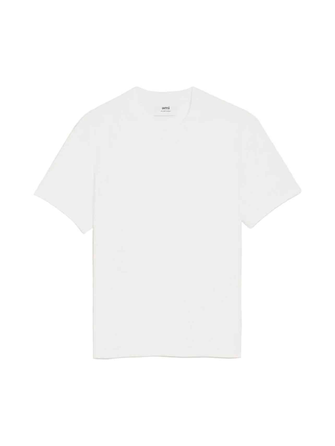 AMI PARIS WHITE ORGANIC COTTON T-SHIRT
