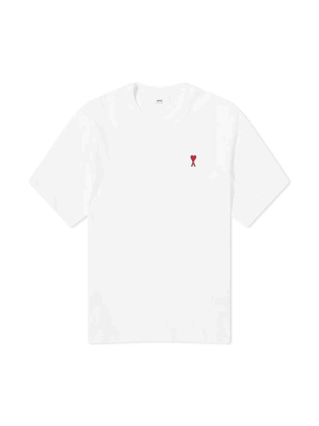 AMI PARIS WHITE T-SHIRT RED LOGO