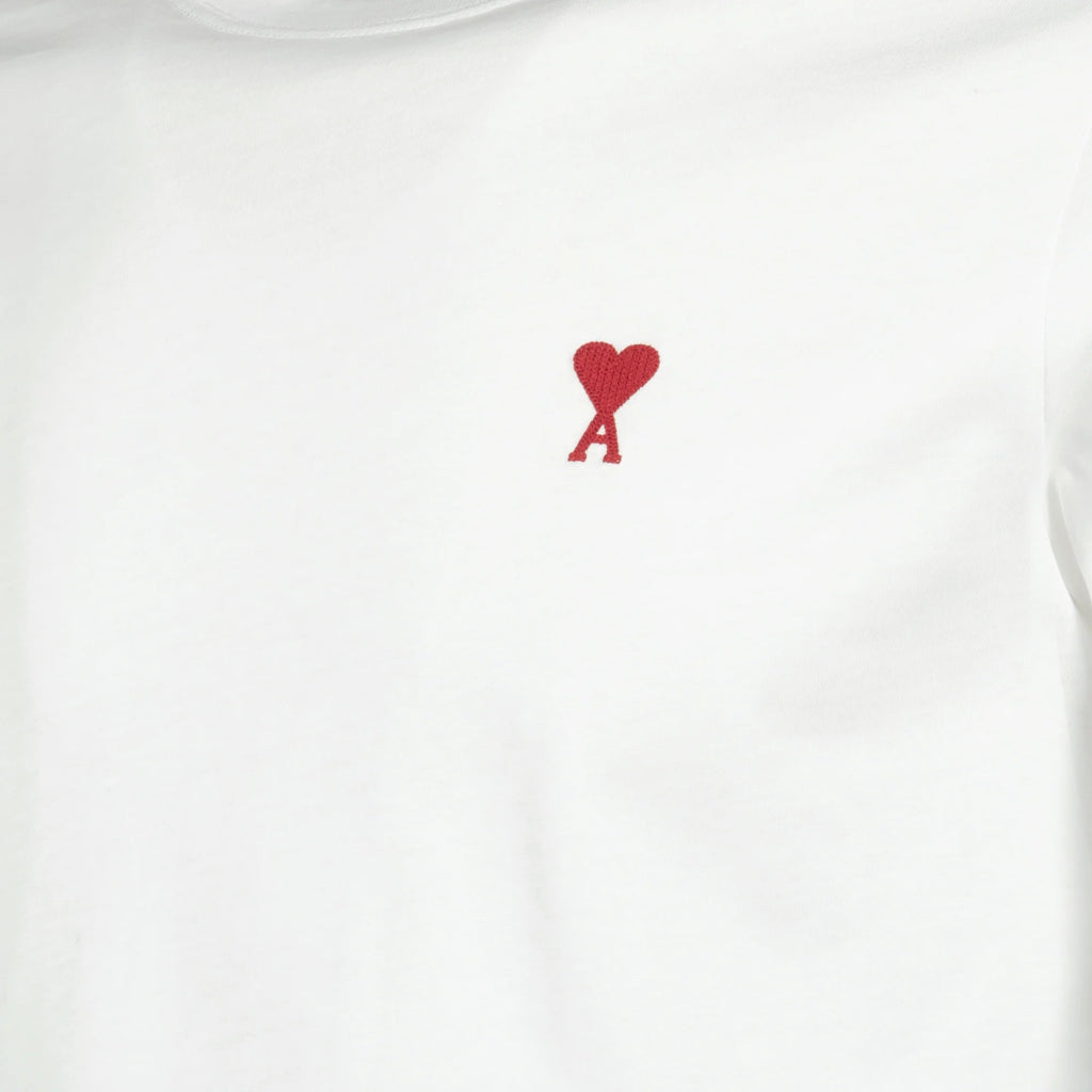 AMI PARIS WHITE T-SHIRT RED LOGO