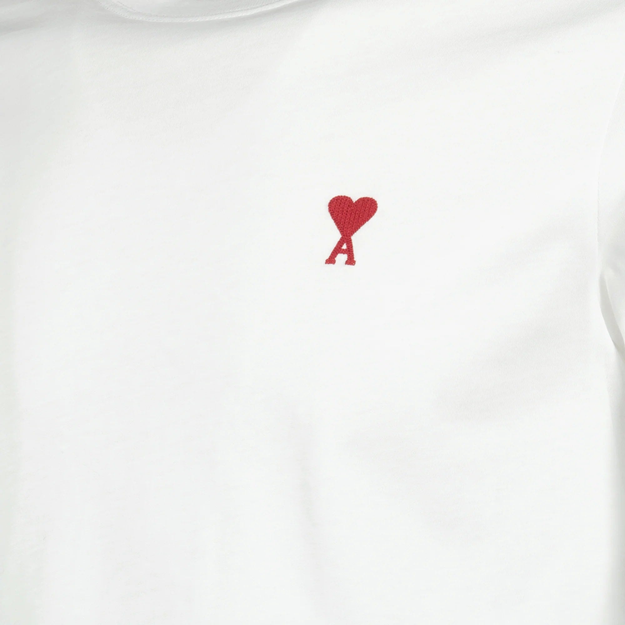 AMI PARIS WHITE T-SHIRT RED LOGO