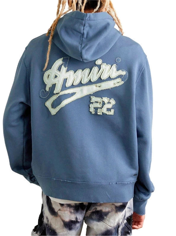 AMIRI 22 DISTRESSED POWDER BLUE HOODIE AMIRI The Hype Company