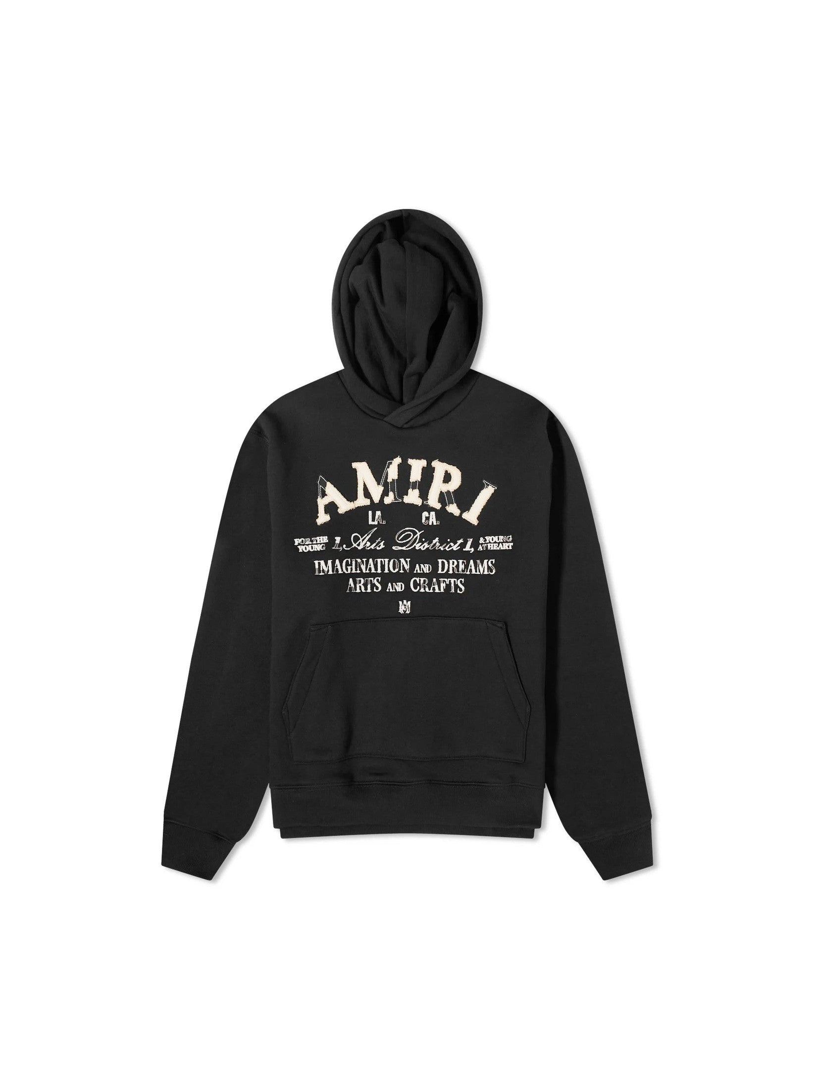 AMIRI ART DISTRICT HOODIE BLACK DISTRESSED