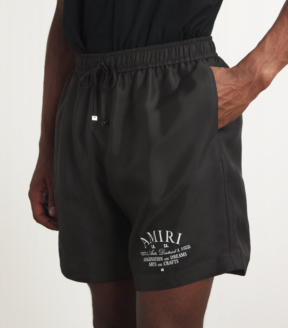 AMIRI ART DISTRICT SILK SHORT BLACK
