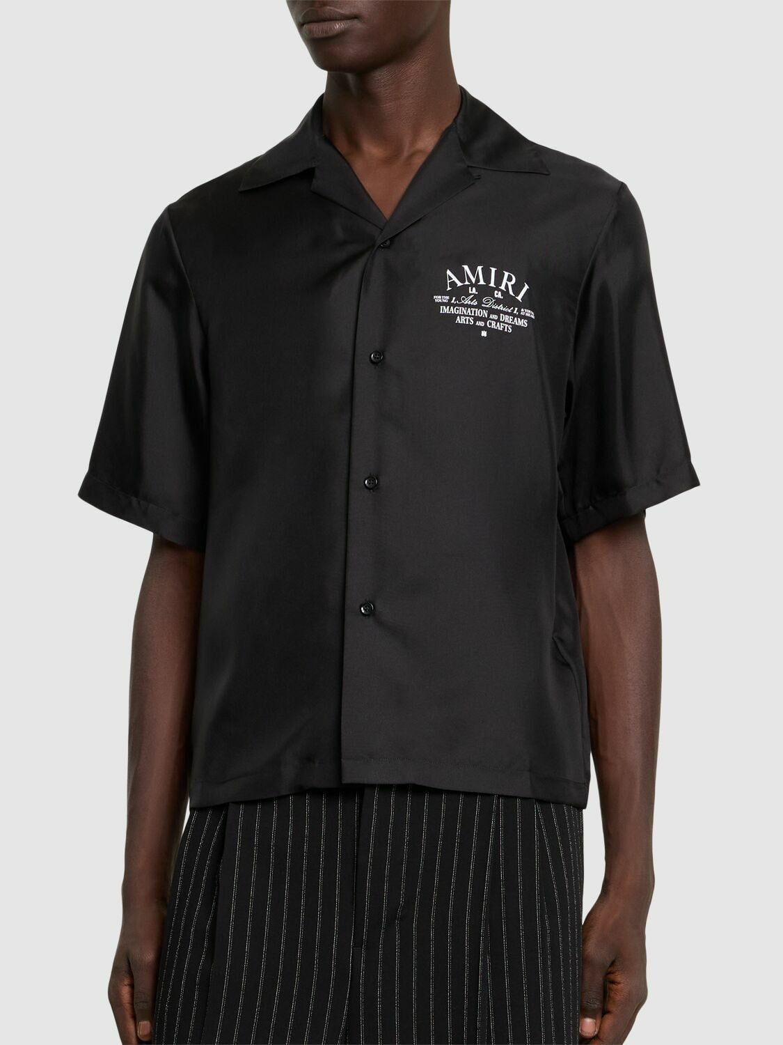 AMIRI ARTS DISTRICT BOWLING SHIRT BLACK