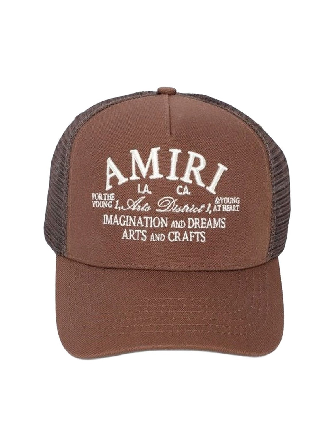 AMIRI ARTS DISTRICT TRUCKER HAT BROWN