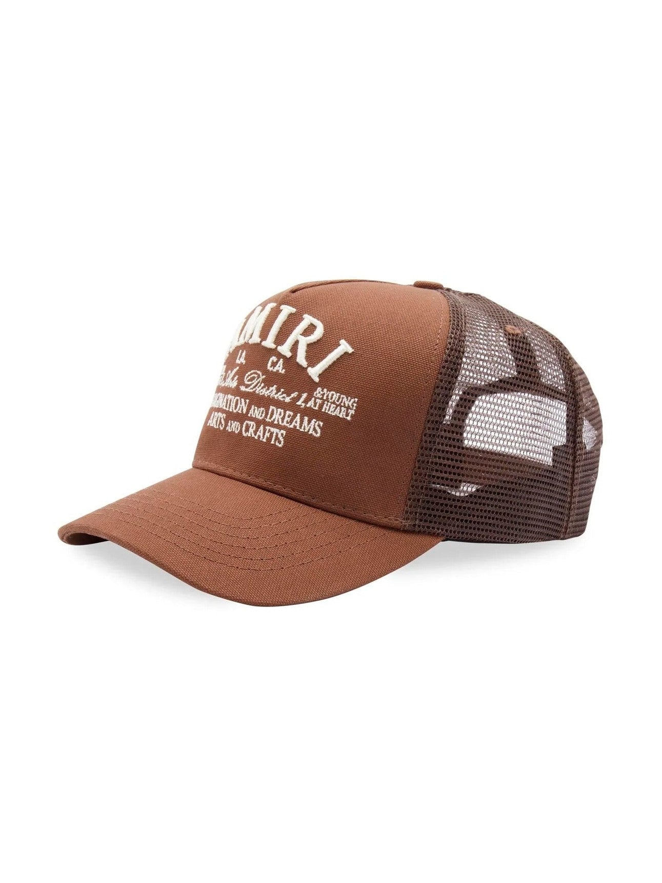 AMIRI ARTS DISTRICT TRUCKER HAT BROWN