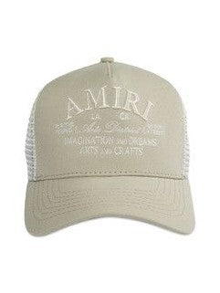 AMIRI ARTS DISTRICT TRUCKER HAT STONE GREY